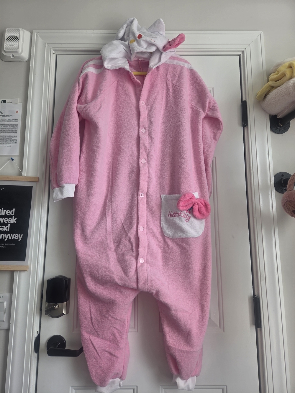 Hello Kitty Pink Fleece Onesie Hoodie